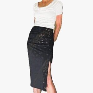 NWT | WHBM Ruched Seamed Midi Skirt | Size XS